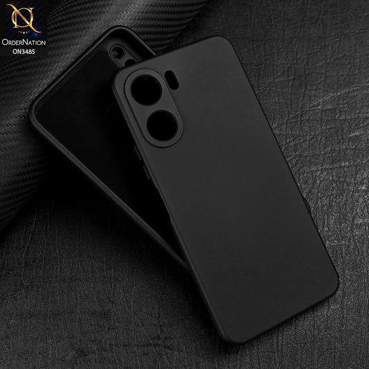 Vivo Y35 5G Cover - Black - ONation Silica Gel Series - HQ Liquid Silicone Elegant Colors Camera Protection Soft Case