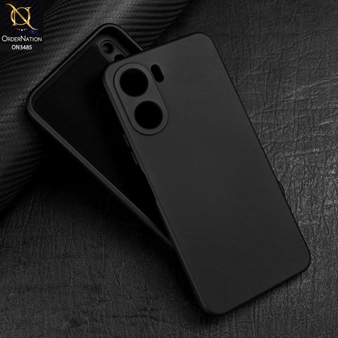 Vivo Y35 5G Cover - Black - ONation Silica Gel Series - HQ Liquid Silicone Elegant Colors Camera Protection Soft Case