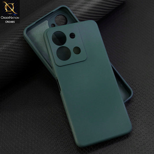 Vivo Y36 5G Cover - Dark Green - ONation Silica Gel Series - HQ Liquid Silicone Elegant Colors Camera Protection Soft Case