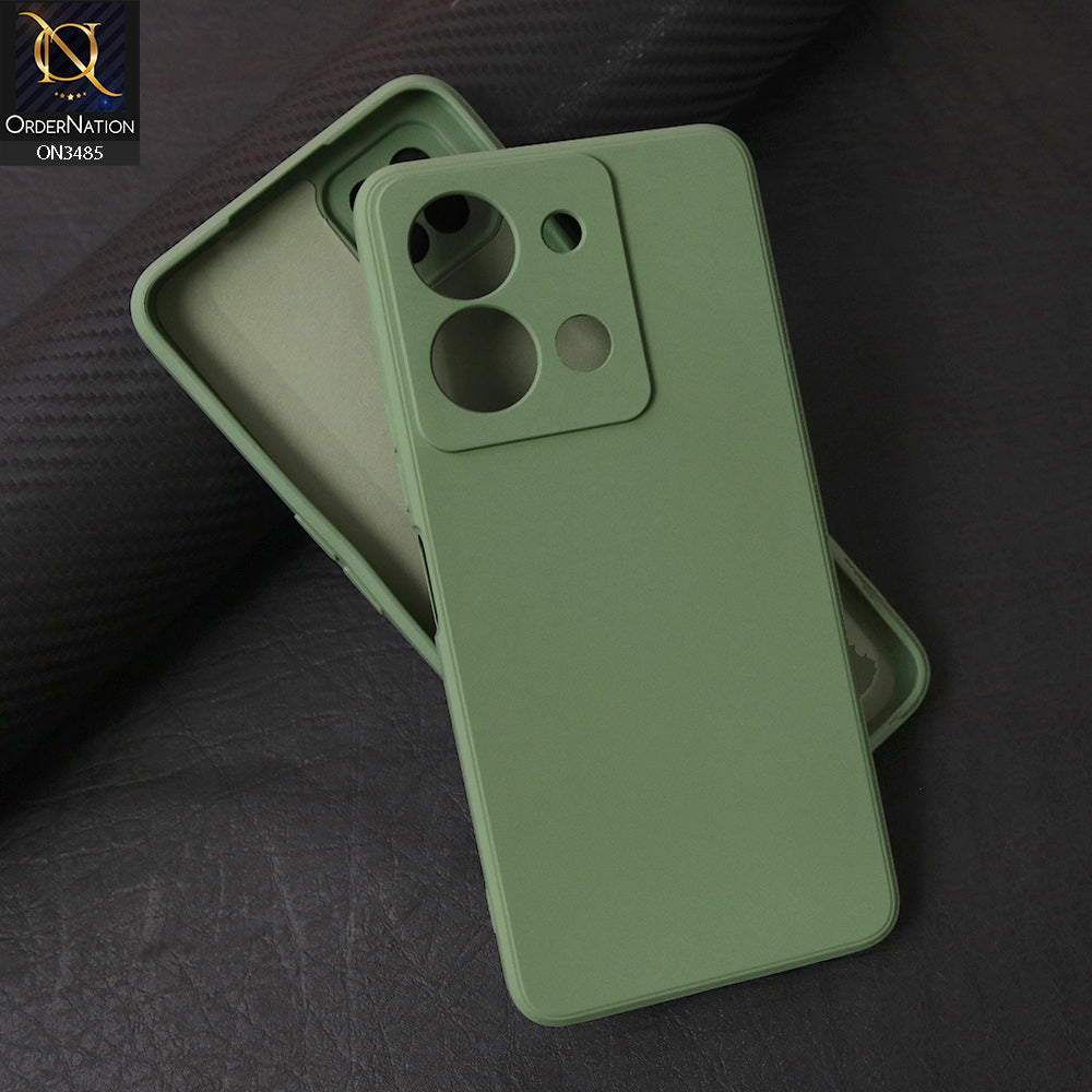 Vivo Y36 4G Cover - Light Green - ONation Silica Gel Series - HQ Liquid Silicone Elegant Colors Camera Protection Soft Case