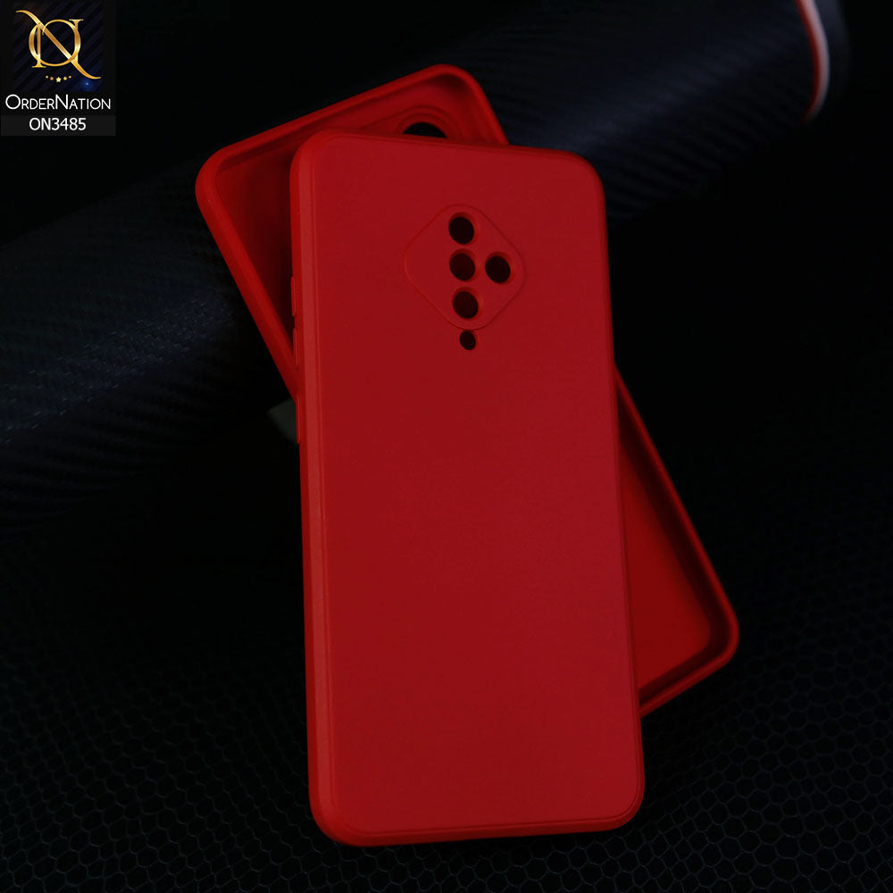 Vivo Y51 (2020 September) Cover - Dark Red - ONation Silica Gel Series - HQ Liquid Silicone Elegant Colors Camera Protection Soft Case