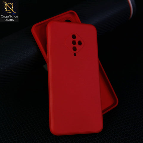 Vivo Y51 (2020 September) Cover - Dark Red - ONation Silica Gel Series - HQ Liquid Silicone Elegant Colors Camera Protection Soft Case