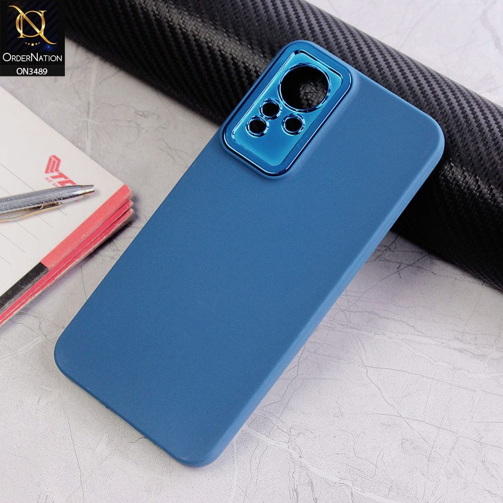 Infinix Note 12 G88 Cover - Blue - Rubberized Tpu+Pc Anti Scratch Shiny Camera Lens Protection Soft Case