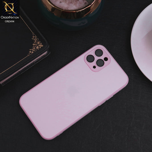 iPhone 11 Pro Cover - Pink - AG Frosted Glass Soft Silicone Border Case With Camera Protection
