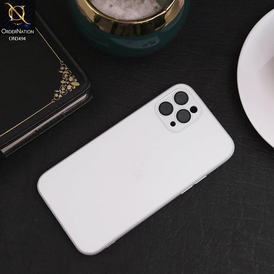 iPhone 11 Pro Cover - White - AG Frosted Glass Soft Silicone Border Case With Camera Protection