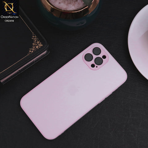 iPhone 12 Pro Cover - Pink - AG Frosted Glass Soft Silicone Border Case With Camera Protection