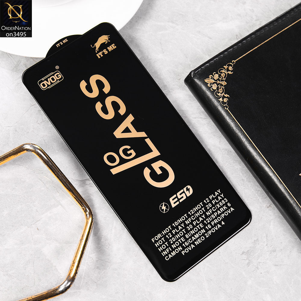 Infinix Hot 12 Play Cover - Black - Xtreme Quality Tempered Go Glass Screen Protector