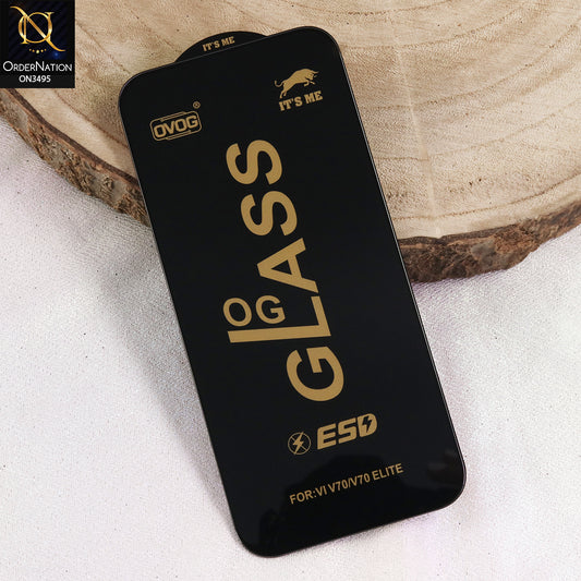 Vivo V70 Cover - Black  - Xtreme Quality Tempered Go Glass Screen Protector