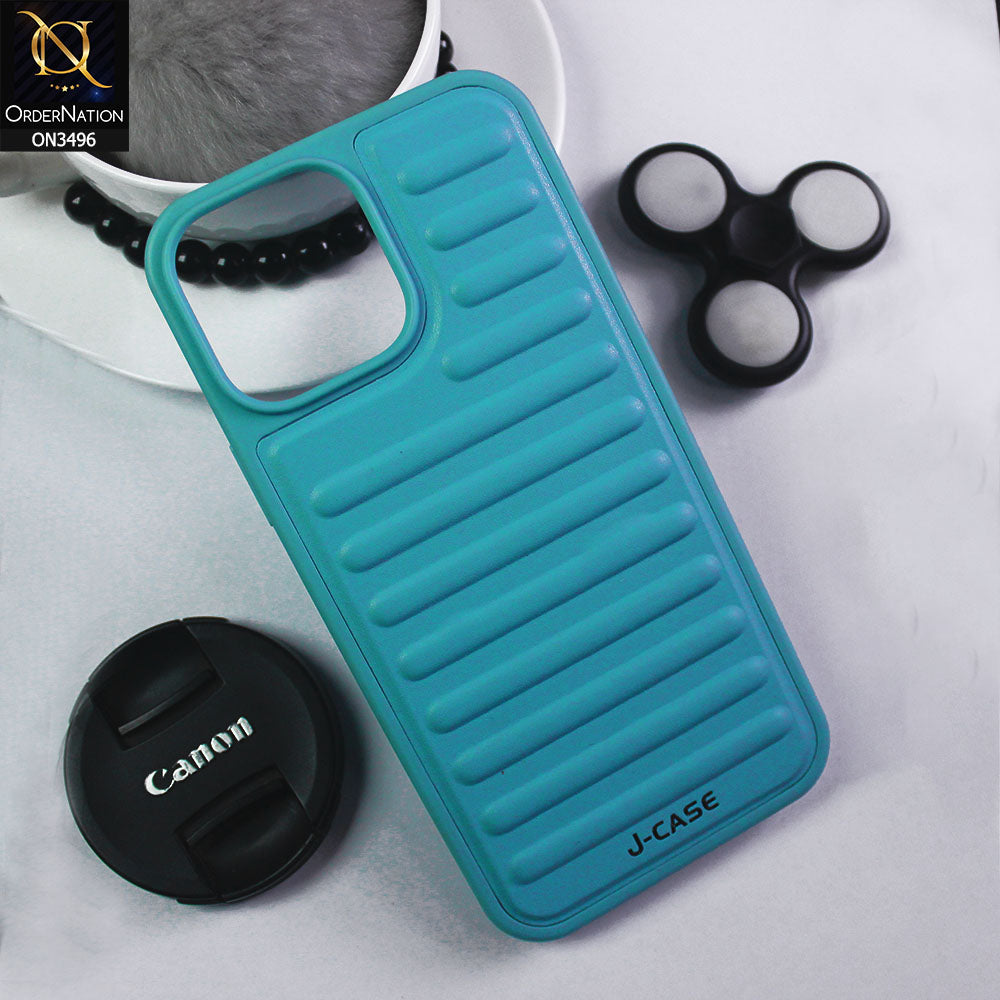 iPhone 13 Pro Max Cover - Sky Blue - J-Case Scratch Resistant High Protection Leather + Tpu Case