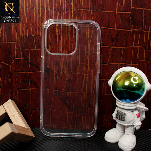 iPhone 15 Pro Cover - Soft 4D Design Shockproof Silicone Transparent Clear Camera Protection Case