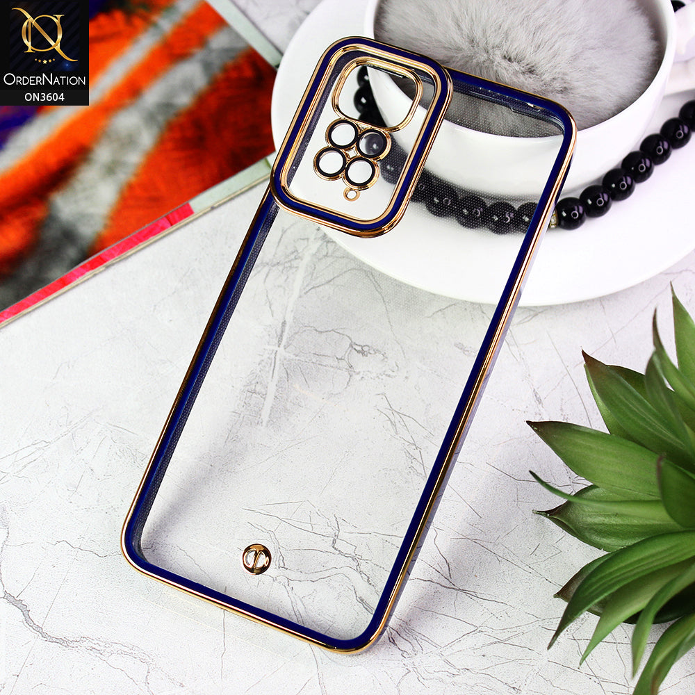 Xiaomi Redmi Note 12 Pro 4G Cover - Blue - New Electroplated Side Borders Camera And Lense Protection Case