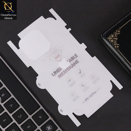 iPhone 13 Pro Sheet - Transparent  Unbreakable Membrane Shiny Film Back Protector Sheet
