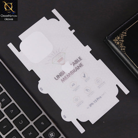 iPhone 13 Pro Sheet - Transparent  Unbreakable Membrane Shiny Film Back Protector Sheet