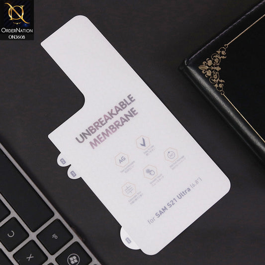 Samsung Galaxy S21 Ultra Sheet - Transparent  Unbreakable Membrane Shiny Film Back Protector Sheet