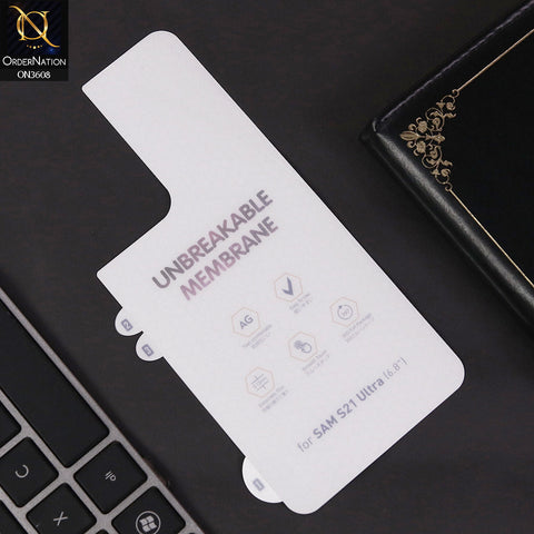 Samsung Galaxy S21 Ultra Sheet - Transparent  Unbreakable Membrane Shiny Film Back Protector Sheet