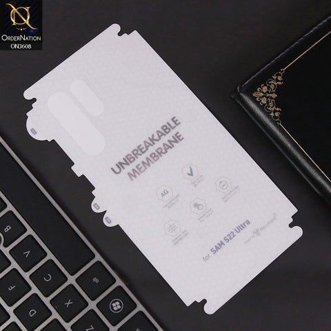 Samsung Galaxy S22 Ultra Sheet - Transparent  Unbreakable Membrane Shiny Film Back Protector Sheet