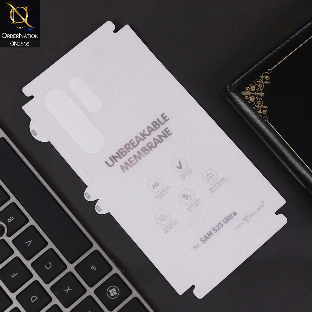 Samsung Galaxy S23 Ultra Sheet - Transparent  Unbreakable Membrane Shiny Film Back Protector Sheet