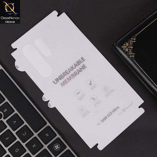Samsung Galaxy S23 Ultra Sheet - Transparent  Unbreakable Membrane Shiny Film Back Protector Sheet
