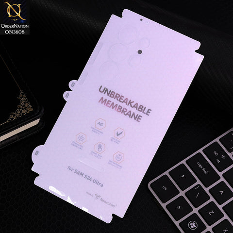 Samsung Galaxy S24 Ultra Sheet - Transparent  Unbreakable Membrane Shiny Film Back Protector Sheet