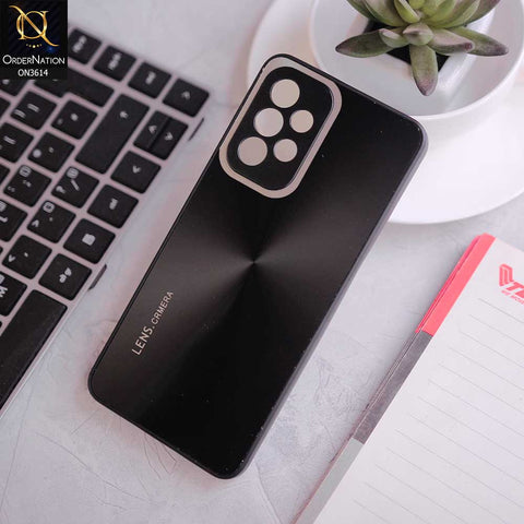 Samsung Galaxy A33 5G Cover - Black -  Radiant Diamond Ray Reflective Aluminum Furnish Soft Borders Cases