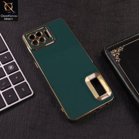 Oppo F17 Pro Cover - Green - All New Electroplating Borders With Logo Hole Protective Soft Silicon Case