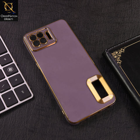 Oppo F17 Cover - Purple - All New Electroplating Borders With Logo Hole Protective Soft Silicon Case