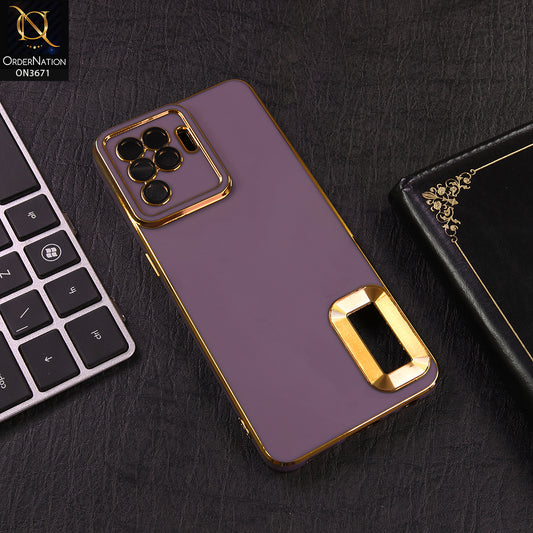 Oppo Reno 5 Lite Cover - Purple - All New Electroplating Borders With Logo Hole Protective Soft Silicon Case