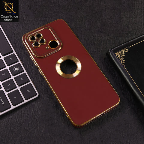 Xiaomi Redmi 10C Cover - Red - All New Electroplating Borders With Logo Hole Protective Soft Silicon Case