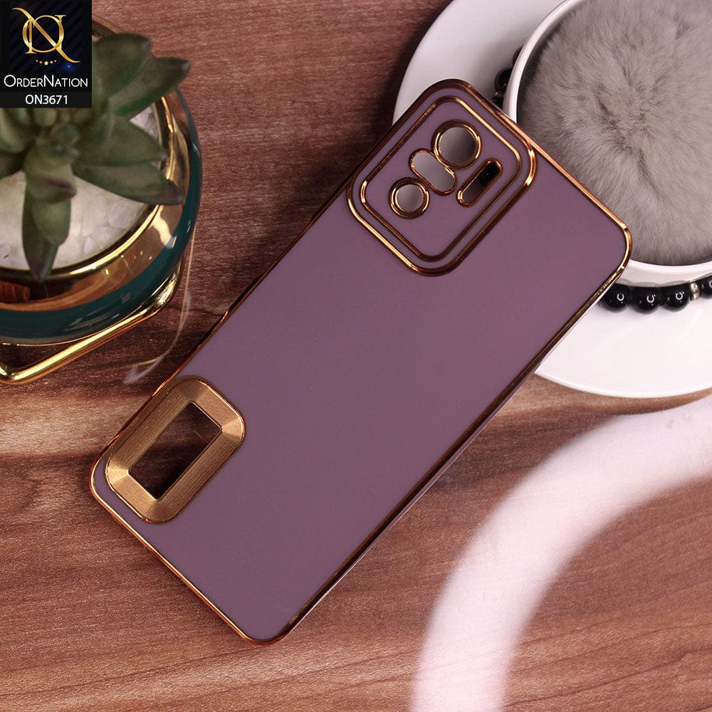 Xiaomi Redmi Note 10S Cover - Mauve - All New Electroplating Borders With Logo Hole Protective Soft Silicon Case