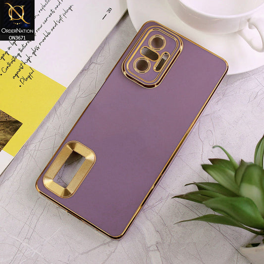 Xiaomi Redmi Note 10 Pro 4G Cover - Mauve - All New Electroplating Borders With Logo Hole Protective Soft Silicon Case