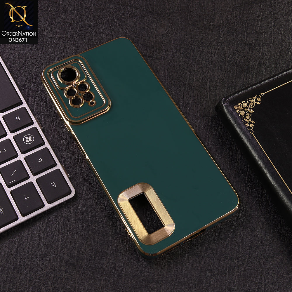 Xiaomi Redmi Note 11 4G Cover - Green - All New Electroplating Borders With Logo Hole Protective Soft Silicon Case