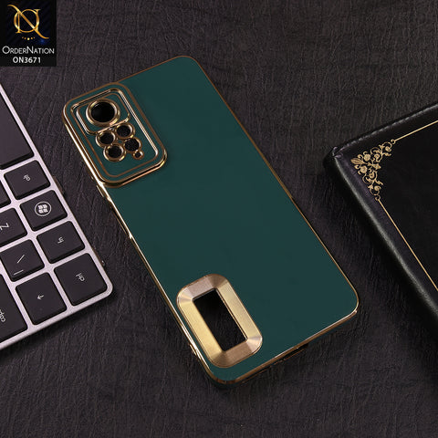Xiaomi Redmi Note 11 4G Cover - Green - All New Electroplating Borders With Logo Hole Protective Soft Silicon Case
