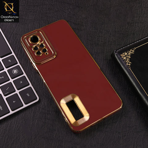 Xiaomi Redmi Note 11S Cover - Red - All New Electroplating Borders With Logo Hole Protective Soft Silicon Case