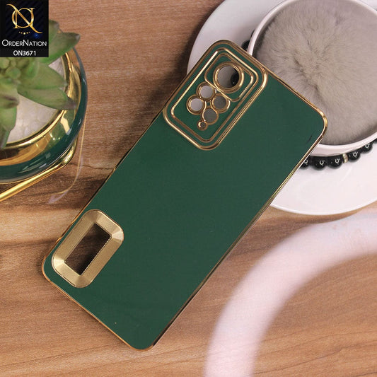 Xiaomi Redmi Note 11 Pro Cover - Green - All New Electroplating Borders With Logo Hole Protective Soft Silicon Case