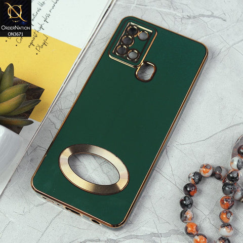 Samsung Galaxy A21s Cover - Green -All New Electroplating Borders With Logo Hole Protective Soft Silicon Case