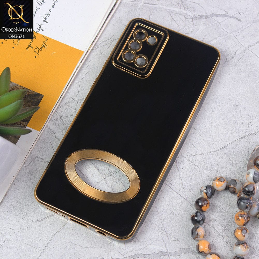 Samsung Galaxy A31 Cover - Black - All New Electroplating Borders With Logo Hole Protective Soft Silicon Case