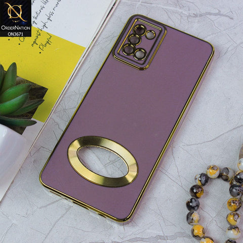 Samsung Galaxy A31 Cover - Mauve - All New Electroplating Borders With Logo Hole Protective Soft Silicon Case