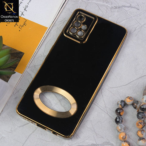 Samsung Galaxy A51 Cover - Black - All New Electroplating Borders With Logo Hole Protective Soft Silicon Case