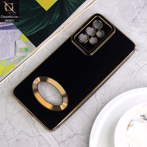 Samsung Galaxy A52 Cover - Black - All New Electroplating Borders With Logo Hole Protective Soft Silicon Case