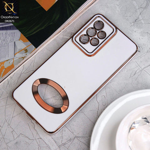 Samsung Galaxy A72 Cover - White - All New Electroplating Borders With Logo Hole Protective Soft Silicon Case