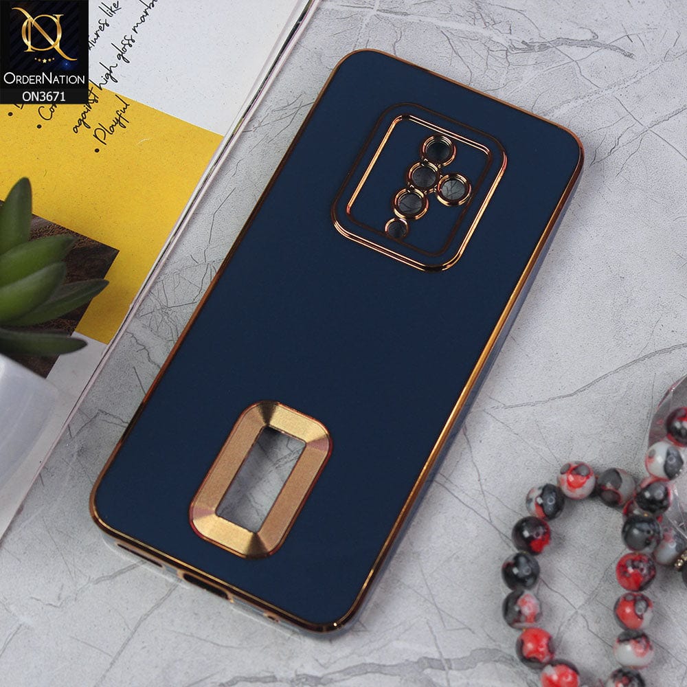 Vivo S1 Pro Cover - Blue - All New Electroplating Borders With Logo Hole Protective Soft Silicon Case