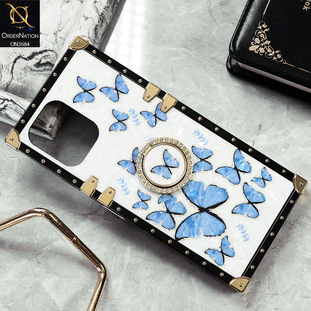 Xiaomi Redmi 12 Cover - Design6 - Trendy Holographic Design Golden Square Case with Matching Bling Ring Holder