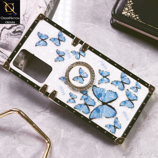 Xiaomi Redmi Note 11S Cover - Design6 - Trendy Holographic Design Golden Square Case with Matching Bling Ring Holder