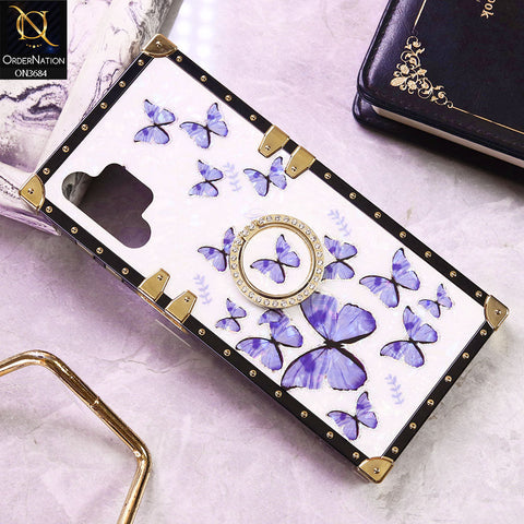 Samsung Galaxy A13 Cover - Design5 - Trendy Holographic Design Golden Square Case with Matching Bling Ring Holder