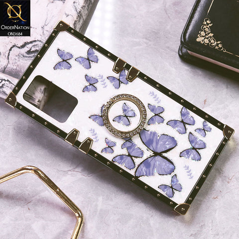 Vivo V21e Cover - Design5 - Trendy Holographic Design Golden Square Case with Matching Bling Ring Holder