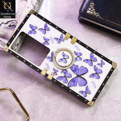 Vivo Y200e Cover - Design5 - Trendy Holographic Design Golden Square Case with Matching Bling Ring Holder