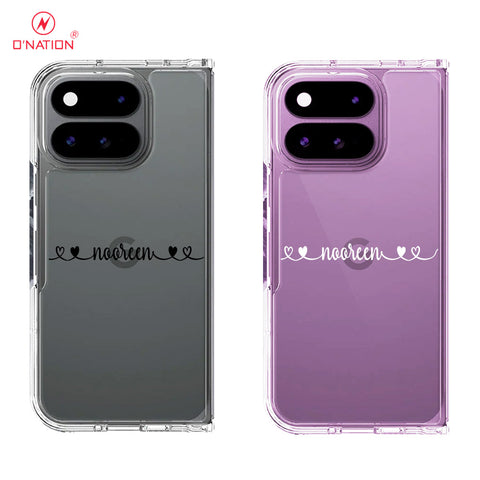 Google Pixel 11 Pro Fold Cover - Personalised Name Series - 8 Designs - Clear Phone Case - Soft Silicon Borders
