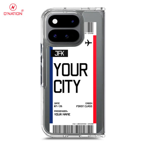 Google Pixel 11 Pro Fold Cover - Personalised Boarding Pass Ticket Series - 5 Designs - Clear Phone Case - Soft Silicon Borders