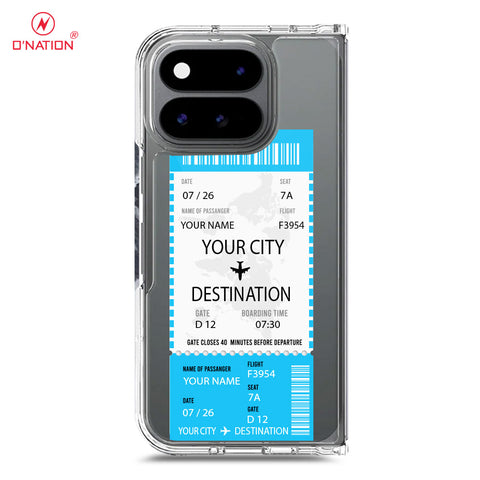 Google Pixel 11 Pro Fold Cover - Personalised Boarding Pass Ticket Series - 5 Designs - Clear Phone Case - Soft Silicon Borders