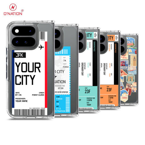 Google Pixel 11 Pro Fold Cover - Personalised Boarding Pass Ticket Series - 5 Designs - Clear Phone Case - Soft Silicon Borders